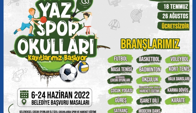 YAZ SPOR OKULU KAYITLARIMIZ BAŞLIYOR