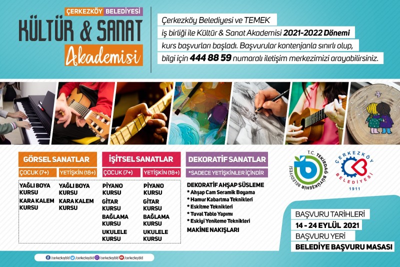 KÜLTÜR VE SANAT AKADEMİSİ KURSLARI BAŞLIYOR