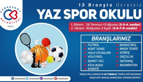 YAZ SPOR OKULU KAYITLARIMIZ BAŞLIYOR