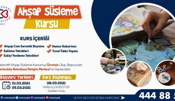 DEKORATİF AHŞAP SÜSLEME KURSU KAYITLARI BAŞLIYOR